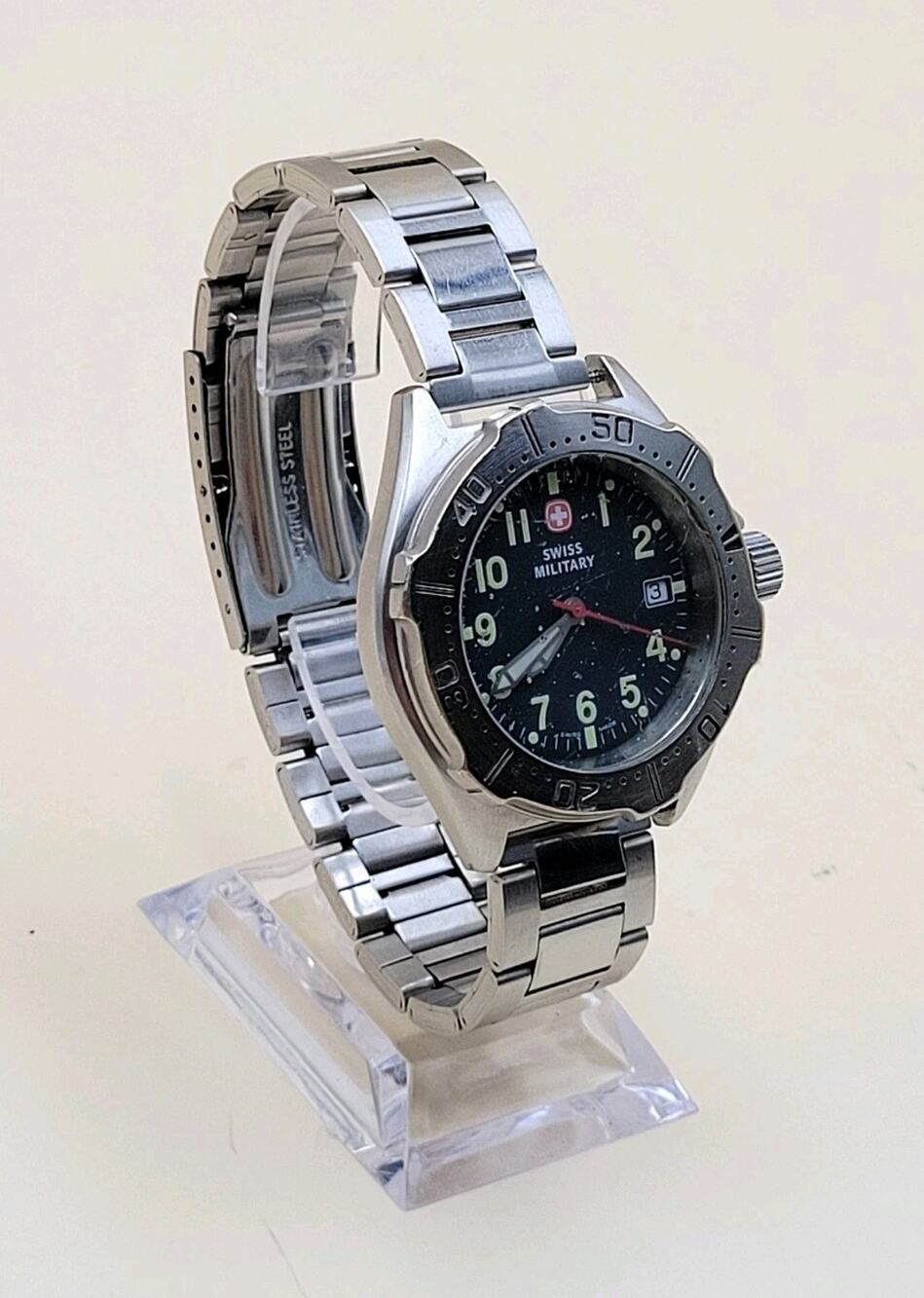 Wegner Swiss Military Dive Watch Date 100M 79901 Rare PARTS ONLY OR REPAIR